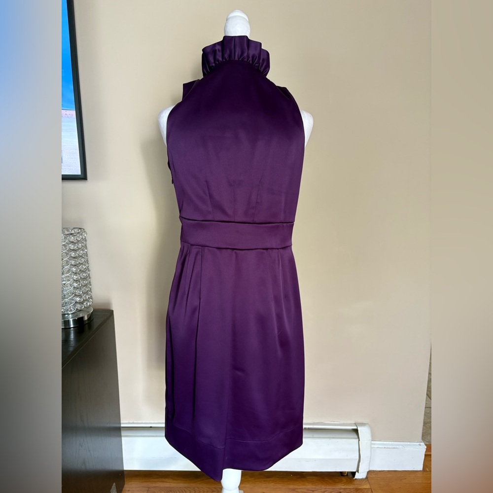 🎾Satin Purple Dress With Ruffles - Picture 4 of 10